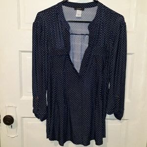Cocomo navy blue polka dot blouse